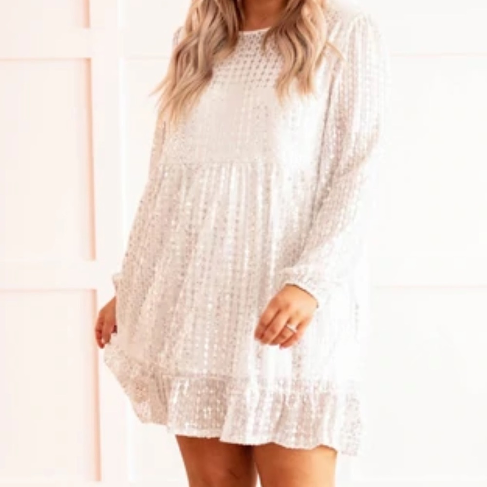 3X Chic Soul “That Dazzling Glow Dress”, in Ivory